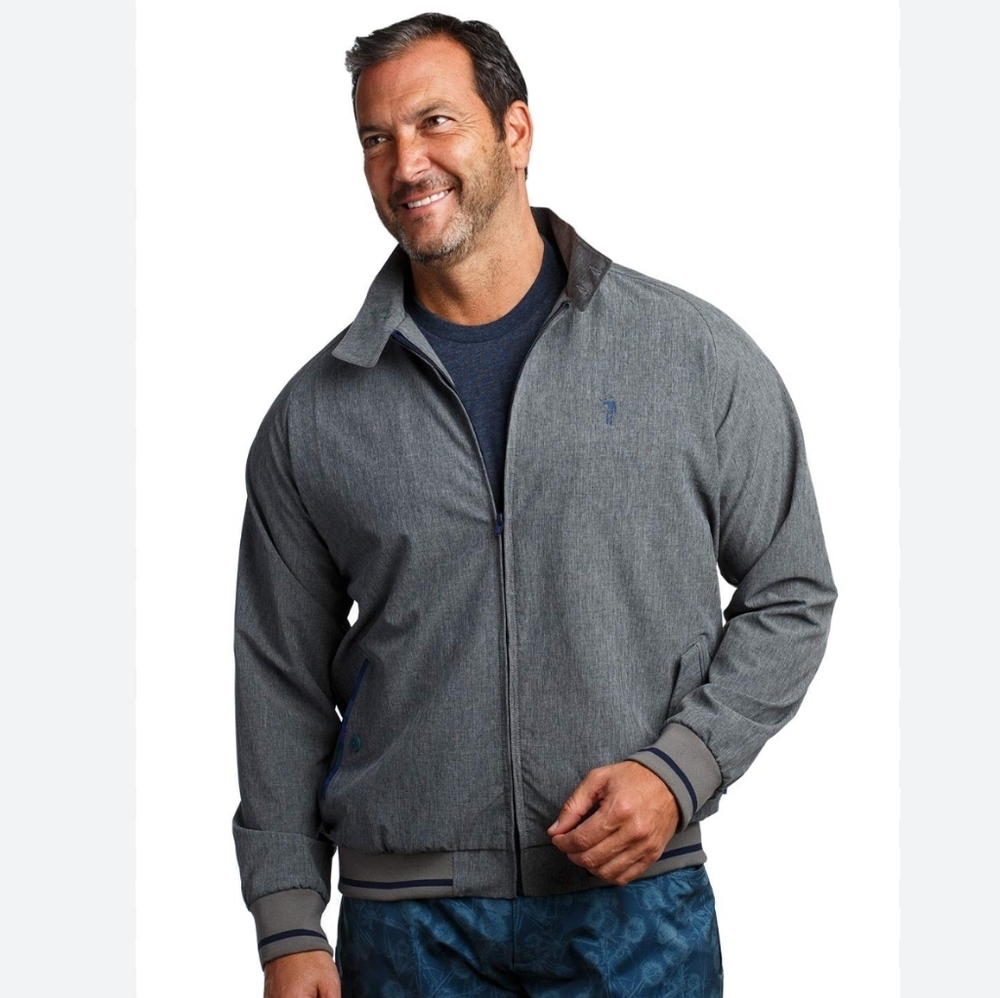 William Murray Golf Harrington Full Zip Jacket Heather Gray Mens Like New M